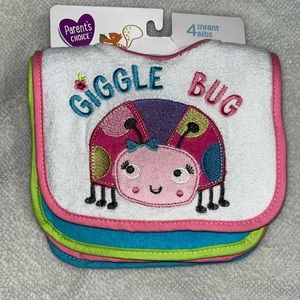 New Baby girl set of bibs, 4 pack